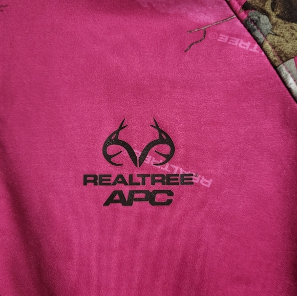 Realtree - Arctic Shield Pink Camo Half Zip Pullover w/Thumb Holes - Size L - Picture 4 of 8